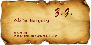 Zám Gergely névjegykártya